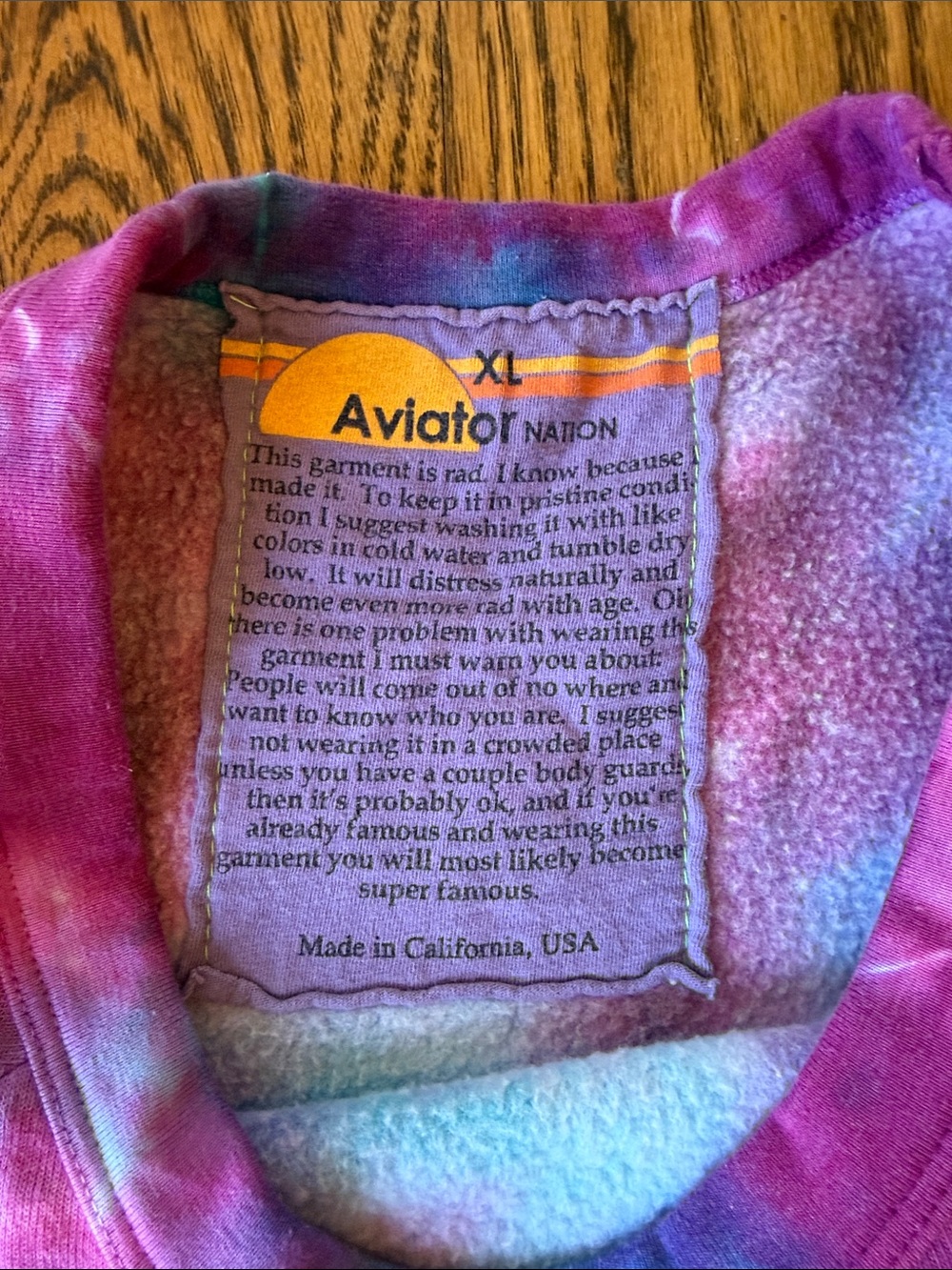 EUC Aviator Nation Tie-Dye Crewneck Sweater - Picture 2 of 2